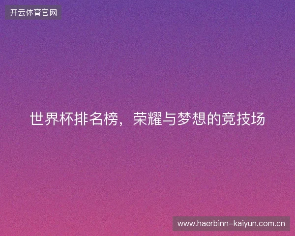 世界杯排名榜，荣耀与梦想的竞技场